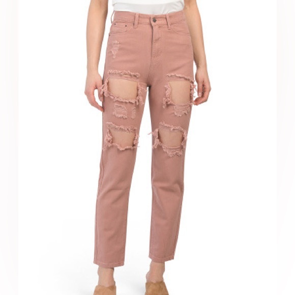 NWT LF Paper Heart 90s Distressed ripped mom Jeans - Picture 1 of 2